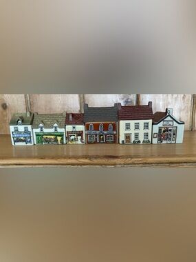 Lot of 6 1980s Whimsy on Why Ceramic Miniature Houses